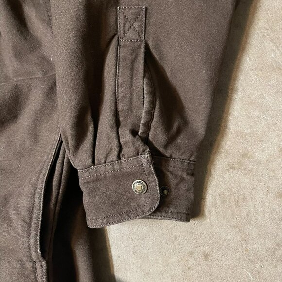 Wolverine Sherpa Lined Cotton Canvas Work Jacket Brown Button Up Size L - Picture 8 of 9